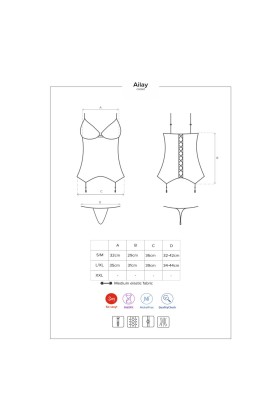♥ Ailay Corset & Tanga Schwarz von Obsessive ♥ kaufen | Fesselliebe