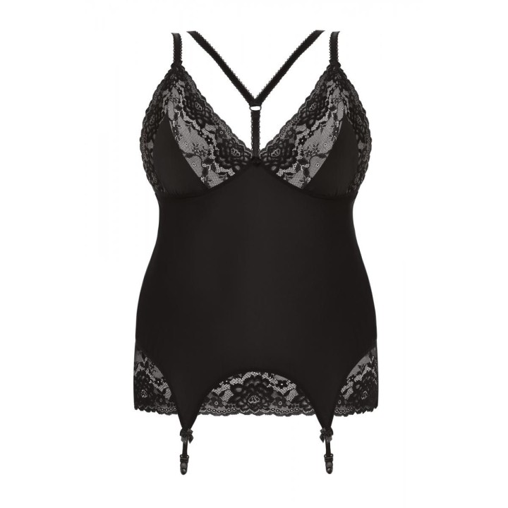 Schwarzes Strapshemd Kiri von Anais Apparel Plus Size | Fesselliebe.de