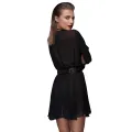 ♥ Schwarzes Chiffon Minikleid mit Choker F150 ♥