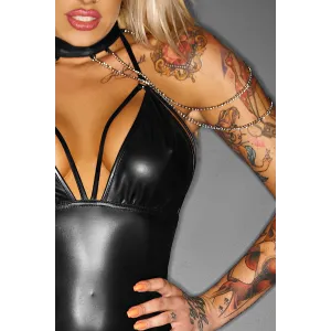 ♥ Schwarzer Straps-Body F109 ♥