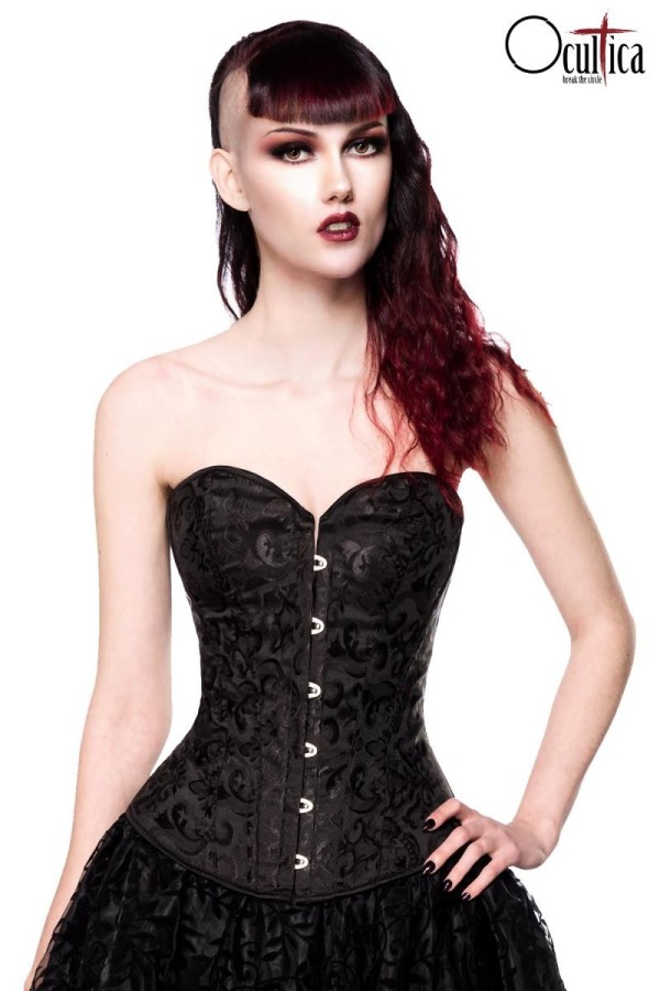 ♥ Brokat-Corsage Schwarz von Ocultica ♥ kaufen | Fesselliebe