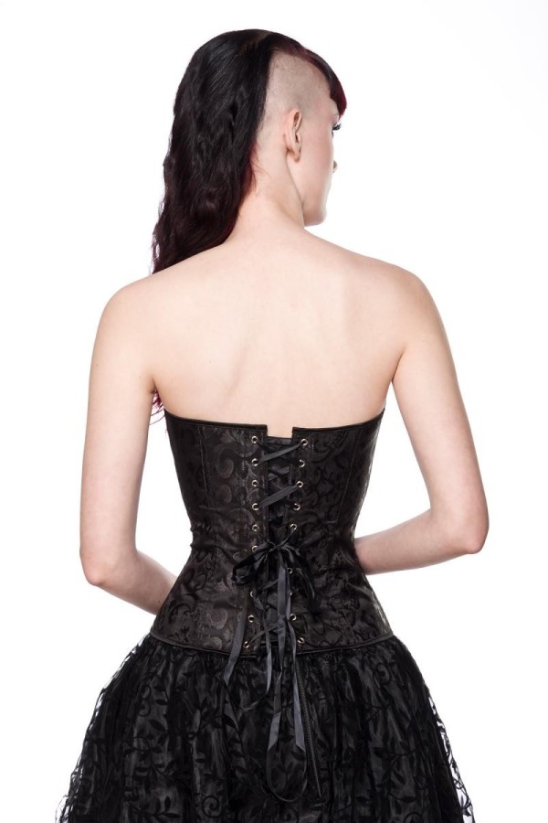 ♥ Brokat-Corsage Schwarz von Ocultica ♥ kaufen | Fesselliebe