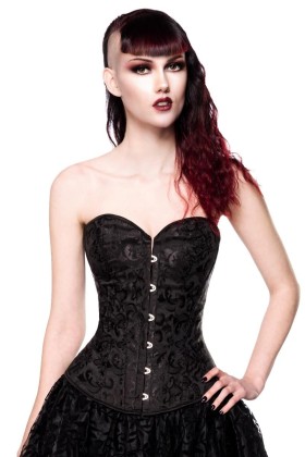 ♥ Brokat-Corsage Schwarz von Ocultica ♥ kaufen | Fesselliebe