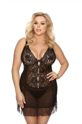 ♥ Schwarzes Negligee Vela von Anais Apparel Plus Size ♥ kaufen | Fesselliebe