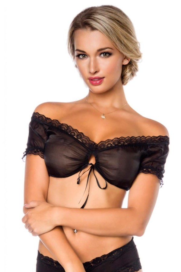♥ Dirndl-Bluse Schwarz von Dirndline ♥ kaufen | Fesselliebe