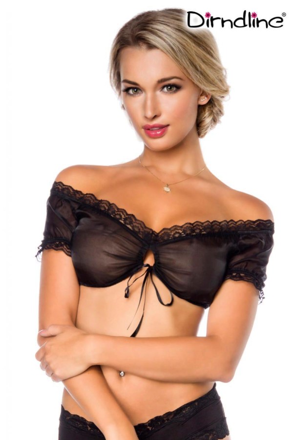 ♥ Dirndl-Bluse Schwarz von Dirndline ♥ kaufen | Fesselliebe