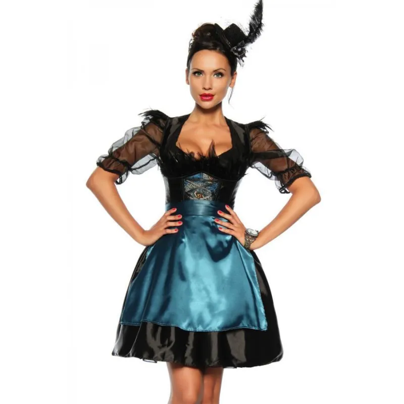 Dirndl Schwarz/Türkis | Fesselliebe.de
