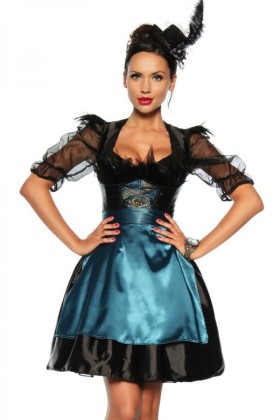 ♥ Dirndl Schwarz/Türkis ♥ kaufen | Fesselliebe
