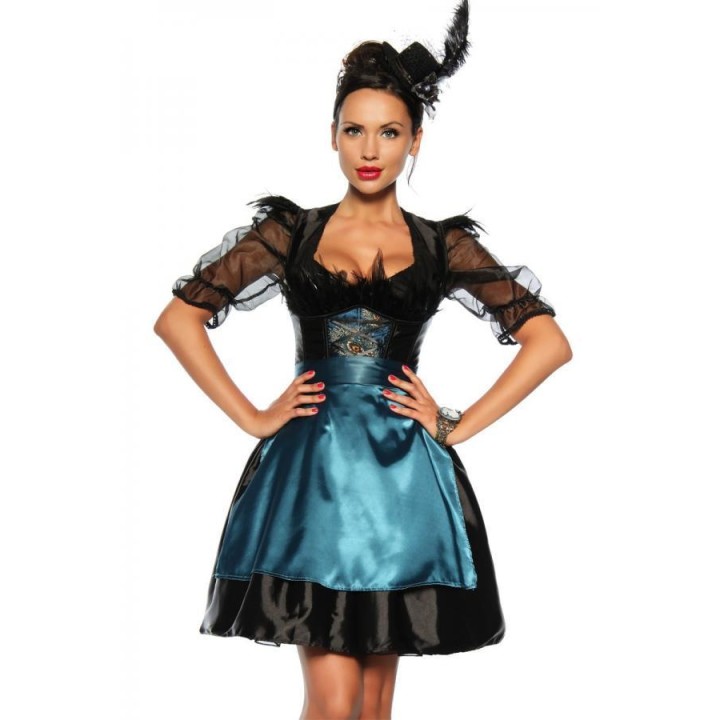 Dirndl Schwarz/Türkis | Fesselliebe.de