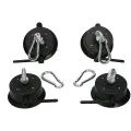 Bondage Points mit Saugnapf, Öse und Karabiner In Schwarz 4er Set