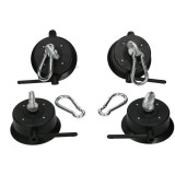 Bondage Points mit Saugnapf, Öse und Karabiner In Schwarz 4er Set | Fesselliebe.de