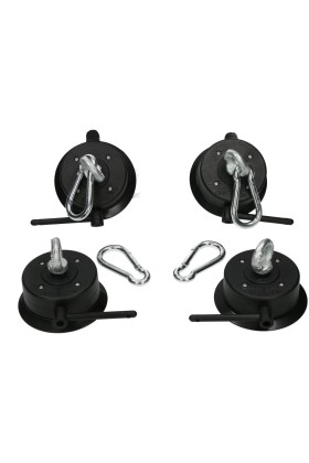 Bondage Points mit Saugnapf, Öse und Karabiner in schwarz 4er Set kaufen | Fesselliebe