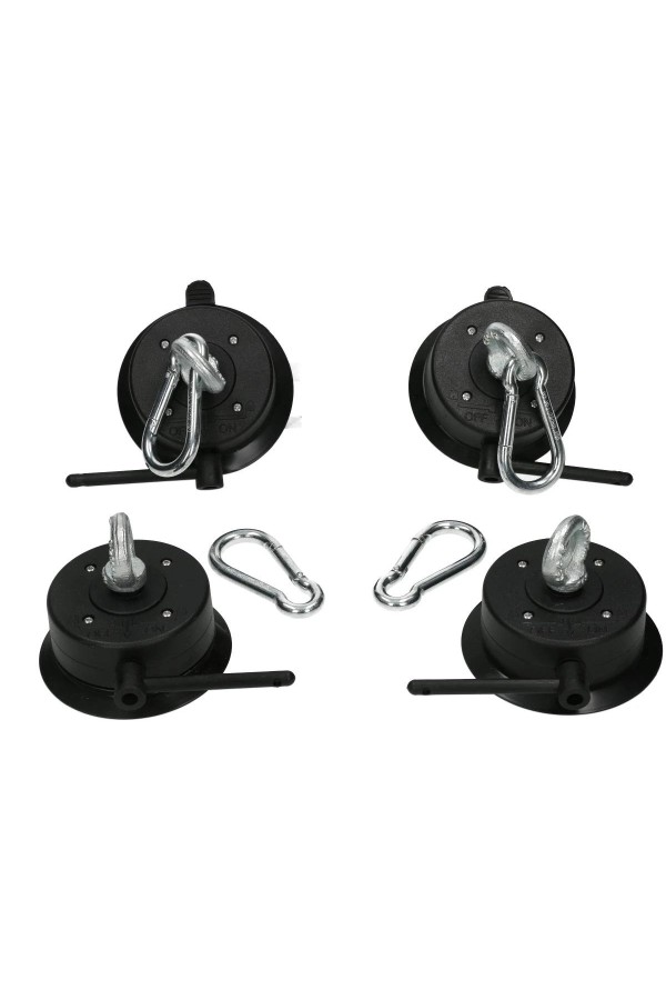 Bondage Points mit Saugnapf, Öse und Karabiner in schwarz 4er Set kaufen | Fesselliebe