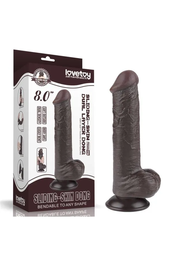 Sliding Skin Dual Layer Dildo 8" 20,8 X 4cm von Lovetoy kaufen - Fesselliebe