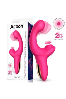 Volse Dreifachfunktionsvibrator mit Finger- und Pulsationsklopfen von Action