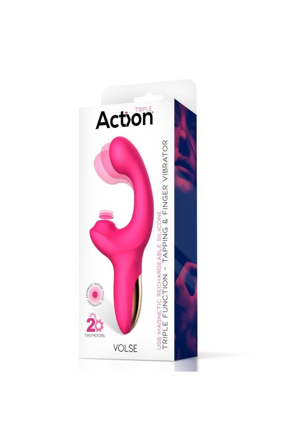 Volse Dreifachfunktionsvibrator mit Finger- und Pulsationsklopfen von Action kaufen | Fesselliebe