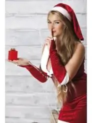Rotes Weihnachtskleid Snow White mit Armstulpen und Mütze von Andalea Dessous kaufen - Fesselliebe