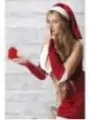 Rotes Weihnachtskleid Snow White mit Armstulpen und Mütze von Andalea Dessous kaufen - Fesselliebe