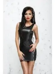 Schwarzes Wetlook Kleid Lea von Meseduce Bond Me Collection kaufen - Fesselliebe