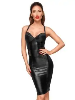 Powerwetlook Kleid mit Elastischen Einsätzen in Der Hüfte und Brustbereich F180 von Noir Handmade Decadence Collection kaufen - 