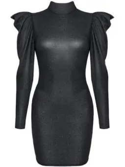 Wetlook-Kleid mit Spitze schwarz von Saresia