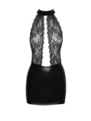 Kurzes Powerwetlook Kleid mit Spitze F279 von Noir Handmade kaufen - Fesselliebe