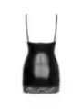 Kurzes Powerwetlook Kleid mit Spitzeneinsätzen F282 von Noir Handmade