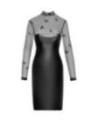 Halblanges Powerwetlook Kleid mit Tüll F310 von Noir Handmade