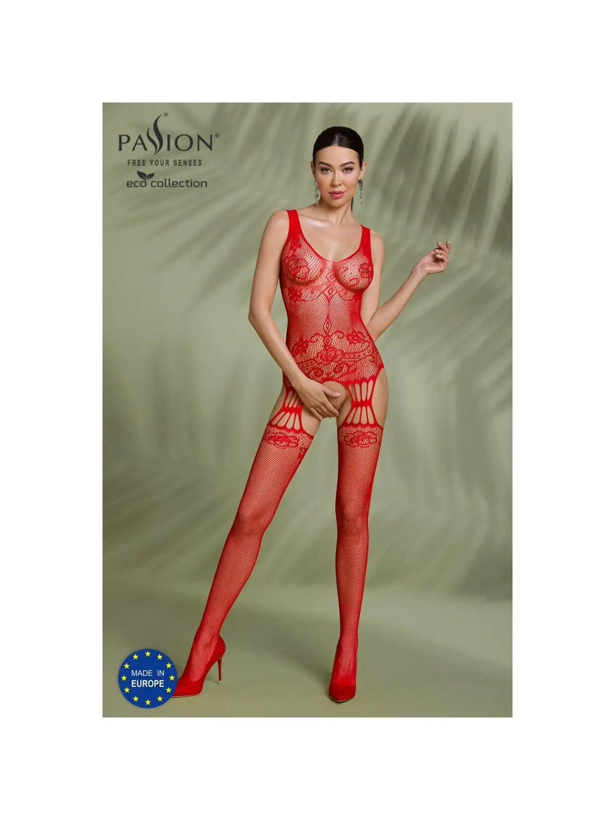 Eco Bodystocking Bs009 Rot von Passion Eco Collection