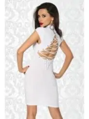 Kleid mit Schnürung weiß