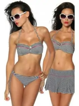 Push-Up Bikini-Set schwarz/weiß/rot kaufen - Fesselliebe