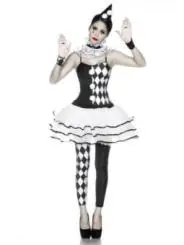 Harlekinkostüm (Komplettset) schwarz/weiß von Mask Paradise kaufen - Fesselliebe