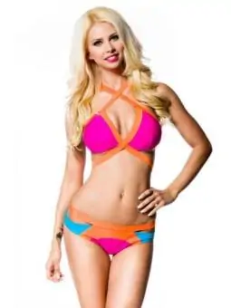 farbenfroher Bikini pink/orange/blau kaufen - Fesselliebe
