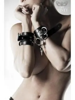 Kunstleder-Handschellen von Grey Velvet schwarz von Grey Velvet kaufen - Fesselliebe