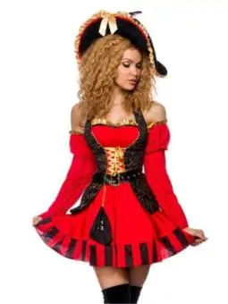 edles Piraten Kostüm rot/schwarz kaufen - Fesselliebe