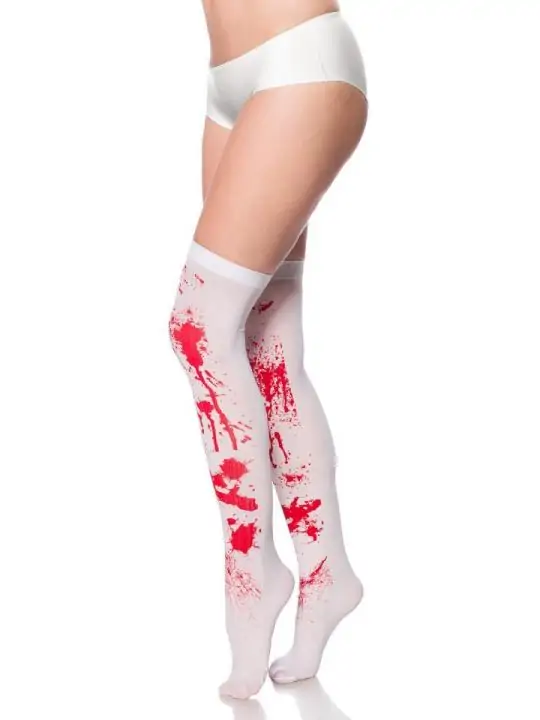 Blut-Stockings weiß/rot kaufen - Fesselliebe