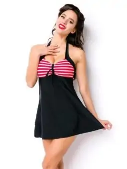 Highwaist Bikini schwarz/weiß/rot von Belsira
