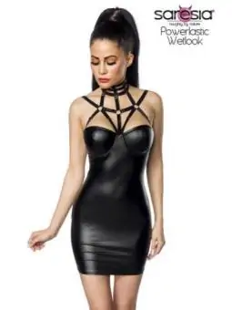 Harness-Wetlook-Minikleid schwarz von Saresia kaufen - Fesselliebe