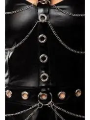 ausgestelltes Wetlook Kleid schwarz von Saresia kaufen - Fesselliebe