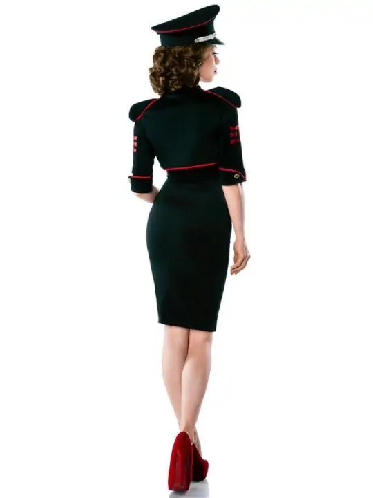 Military-Kleid mit Jacke schwarz/rot von Belsira kaufen - Fesselliebe
