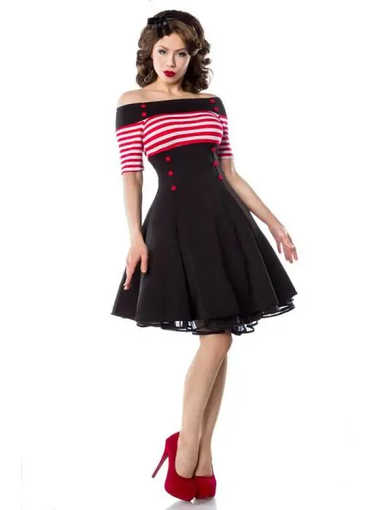 Vintage-Kleid schwarz/rot/weiß von Belsira kaufen - Fesselliebe