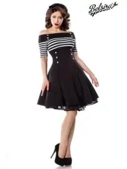 Vintage-Kleid schwarz/weiß/stripe von Belsira kaufen - Fesselliebe