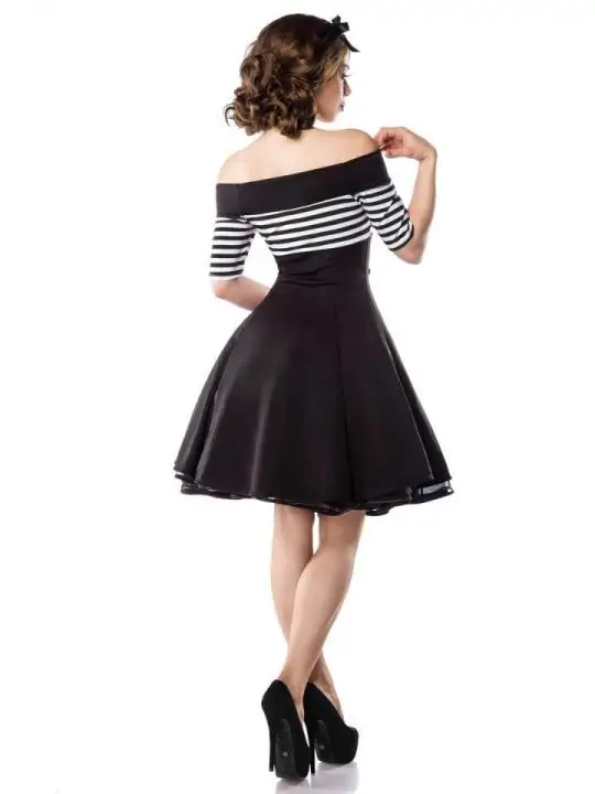 Vintage-Kleid schwarz/weiß/stripe von Belsira