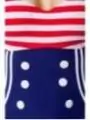 Vintage-Badeanzug mit Knöpfen rot/blau/weiß von Belsira kaufen - Fesselliebe