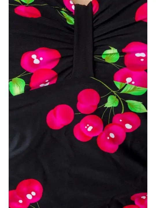 Vintage-Badeanzug schwarz/pink von Belsira