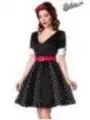 Godet-Kleid schwarz/weiß/rot von Belsira kaufen - Fesselliebe