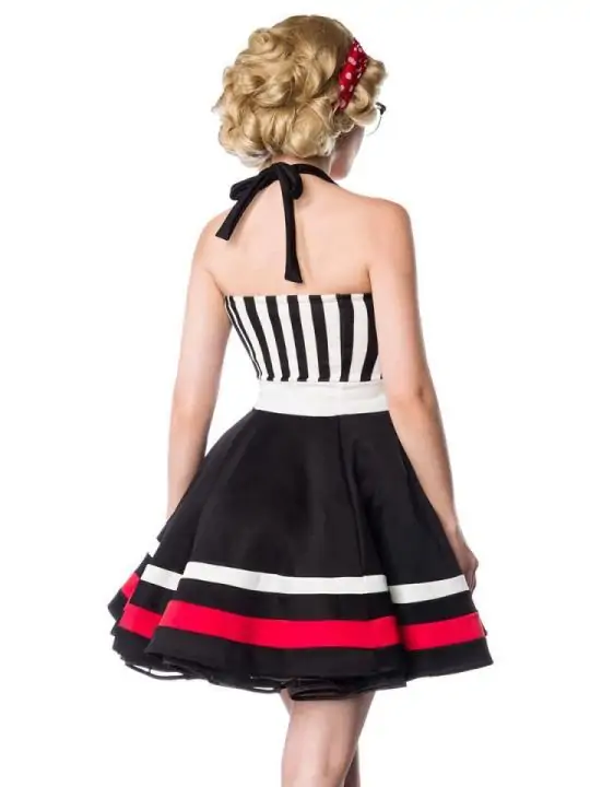 Neckholder-Kleid schwarz/weiß von Belsira kaufen - Fesselliebe