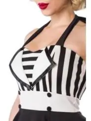 Neckholder-Kleid schwarz/weiß von Belsira kaufen - Fesselliebe