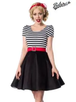 Vintage-Kleid schwarz/weiß/stripe von Belsira