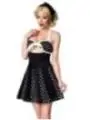 Godet-Kleid mit Schleife schwarz/weiß von Belsira
